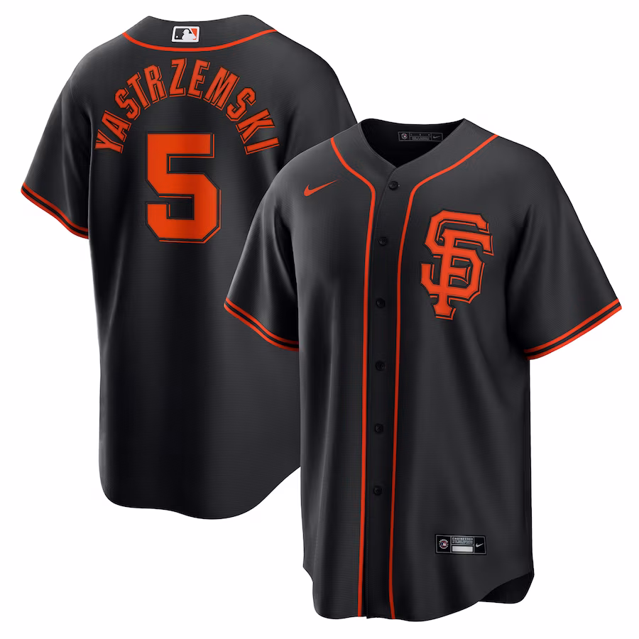 Men's San Francisco Giants Mike Yastrzemski Nike Black Alternate Replica Player Name Jersey - SUjersey01