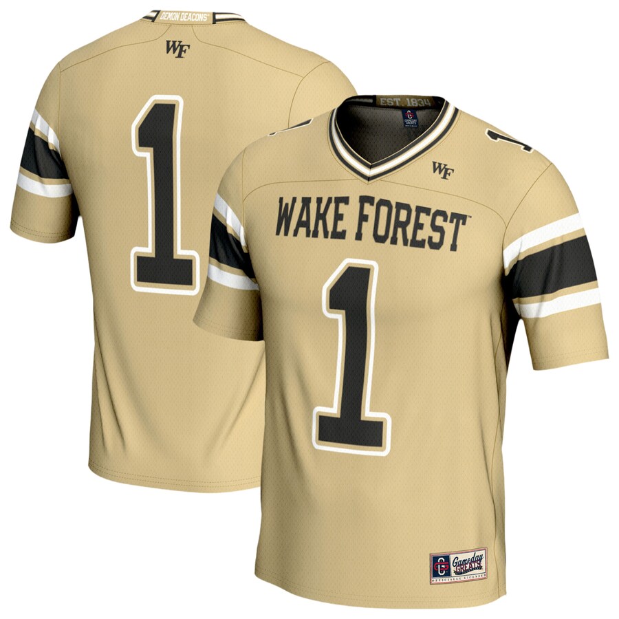 Youth GameDay Greats #1 Gold Wake Forest Demon Deacons Lightweight Football Fashion Jersey - SUjersey01
