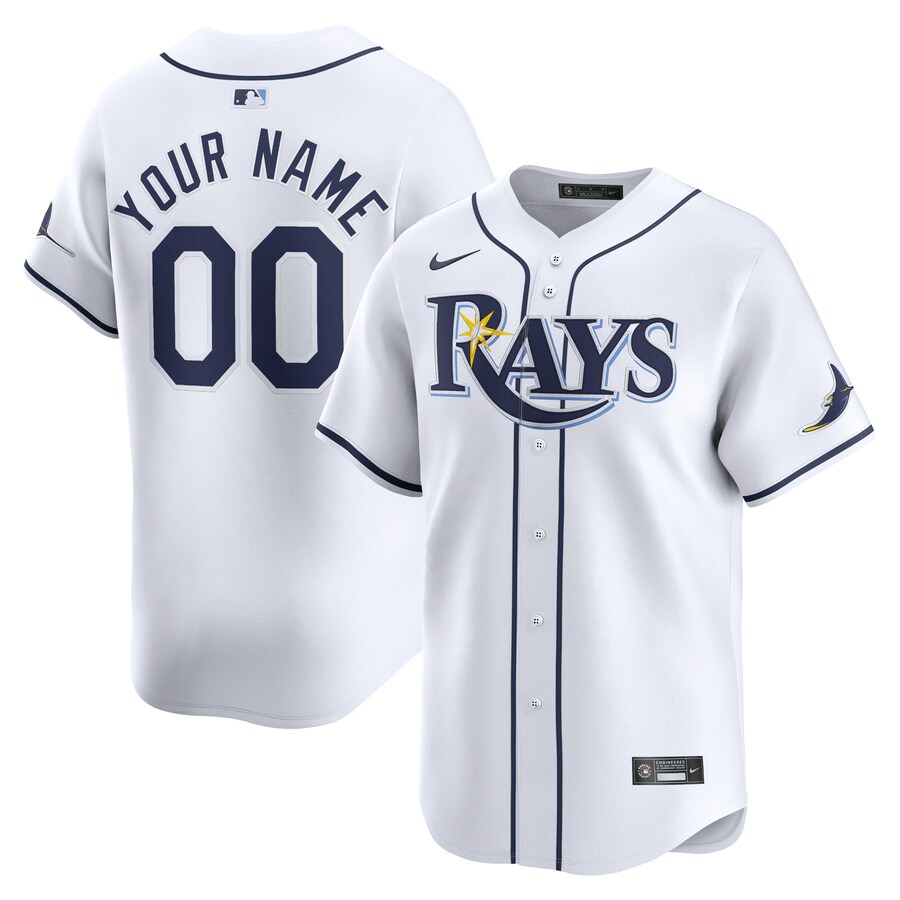 Men's Tampa Bay Rays Nike White Home Limited Custom Jersey - SUjersey01