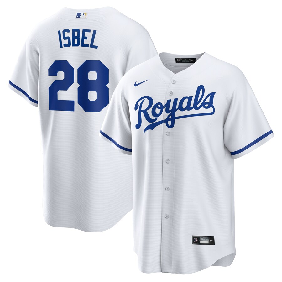 Men's Kansas City Royals Kyle Isbel Nike White Home Replica Jersey - SUjersey01