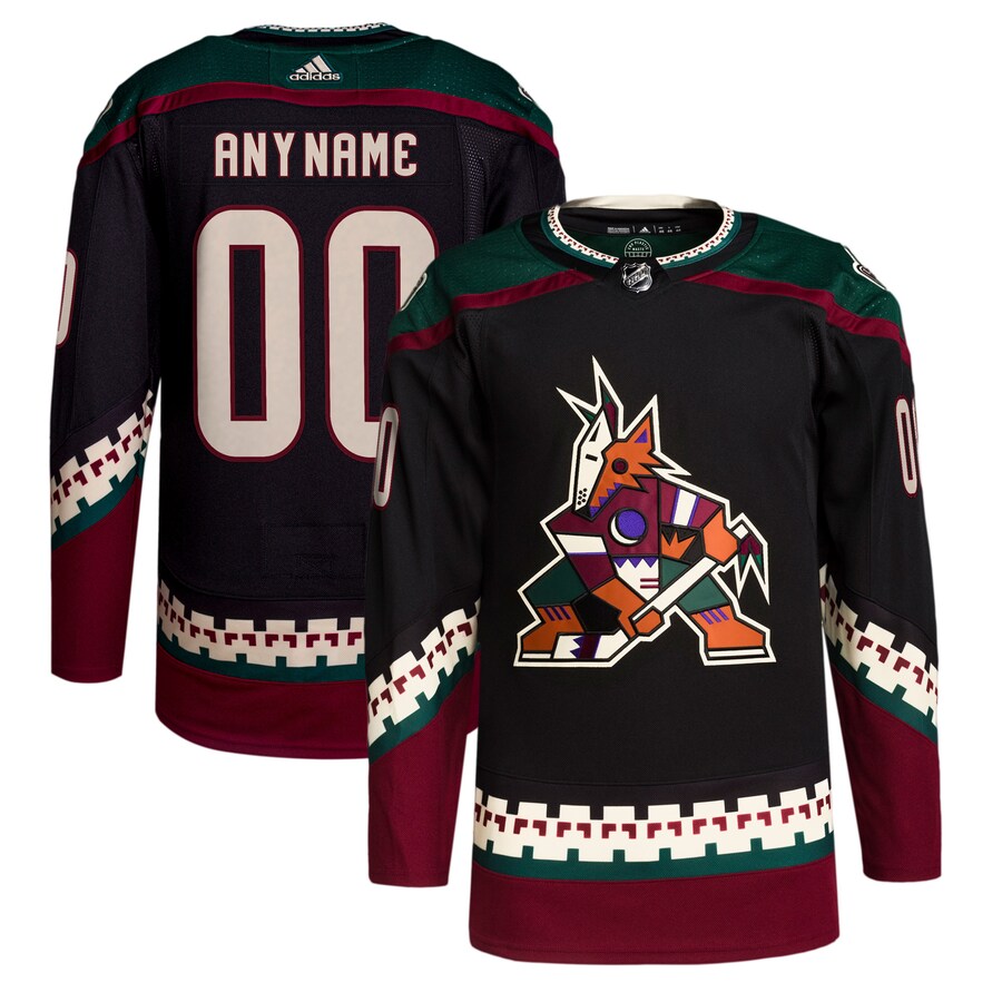 Men's Arizona Coyotes adidas Black Home Primegreen Authentic Pro Custom Jersey - SUjersey01