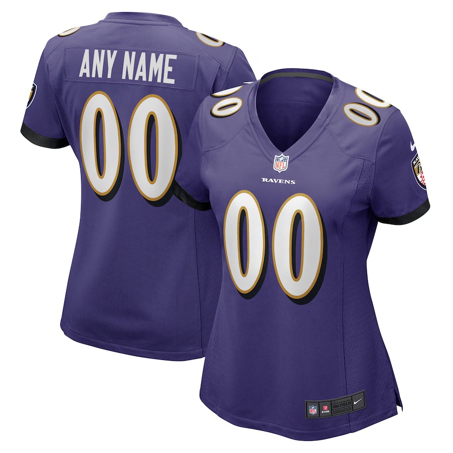 Women's Nike Purple Baltimore Ravens Custom Game Jersey - SUjersey01