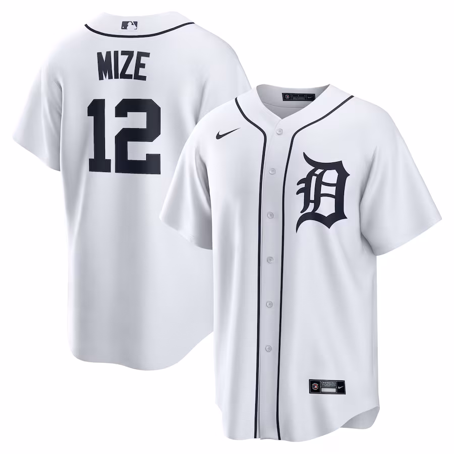 Men's Detroit Tigers Casey Mize Nike White Home Replica Jersey - SUjersey01