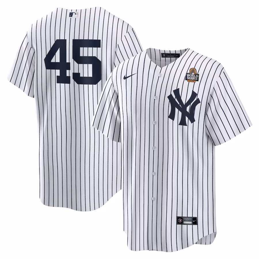 Men's New York Yankees Gerrit Cole Nike White 2024 World Series Home Replica Player Jersey - SUjersey01