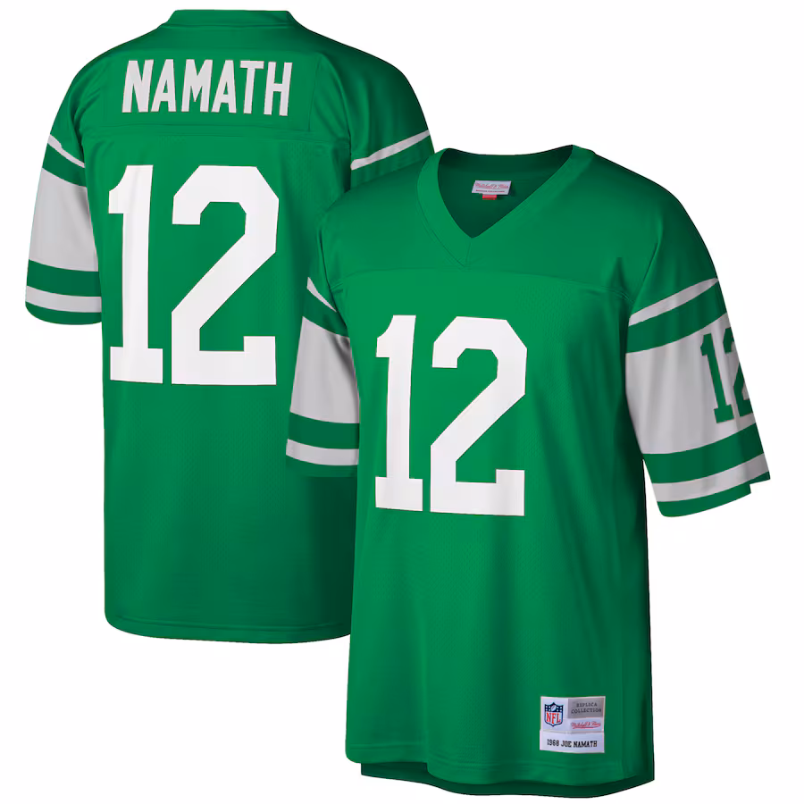 Men's New York Jets Joe Namath Mitchell & Ness Green Big & Tall 1968 Retired Player Replica Jersey - SUjersey01