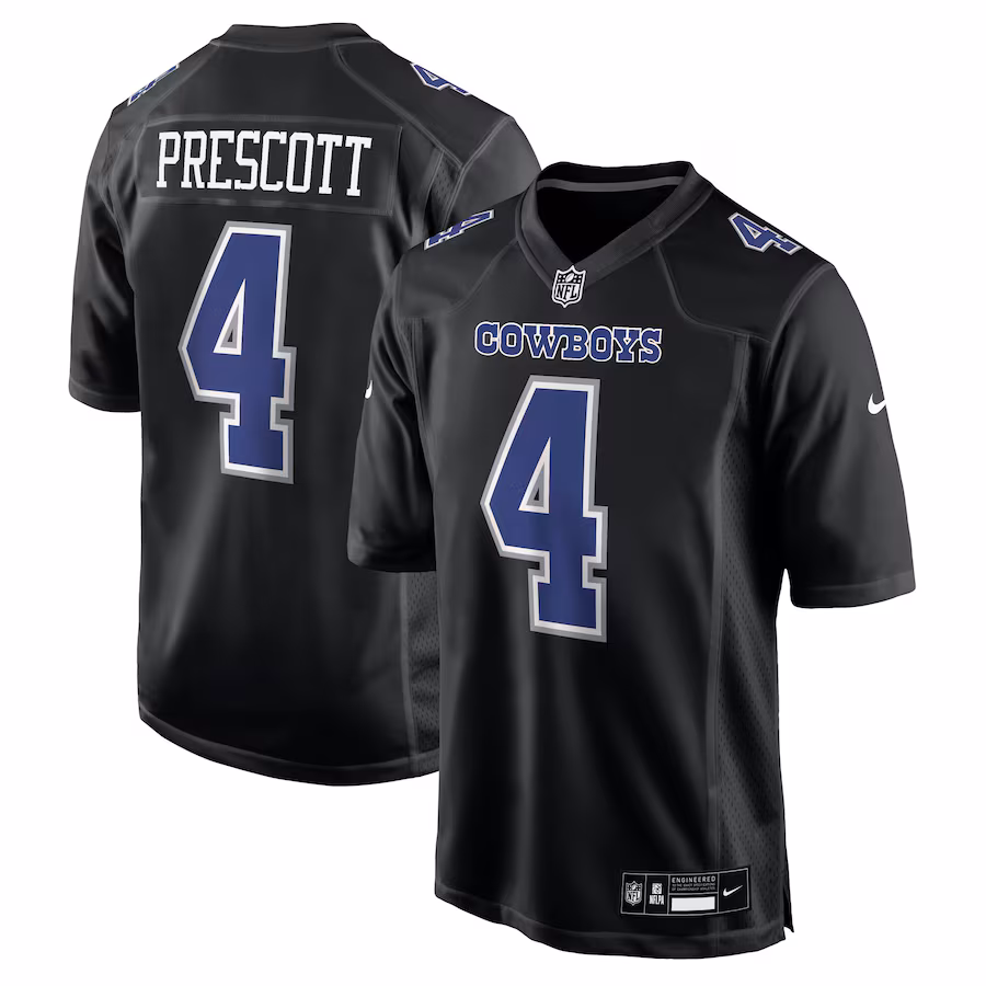 Men's Dallas Cowboys Dak Prescott Nike Carbon Black Fashion Game Jersey - SUjersey01