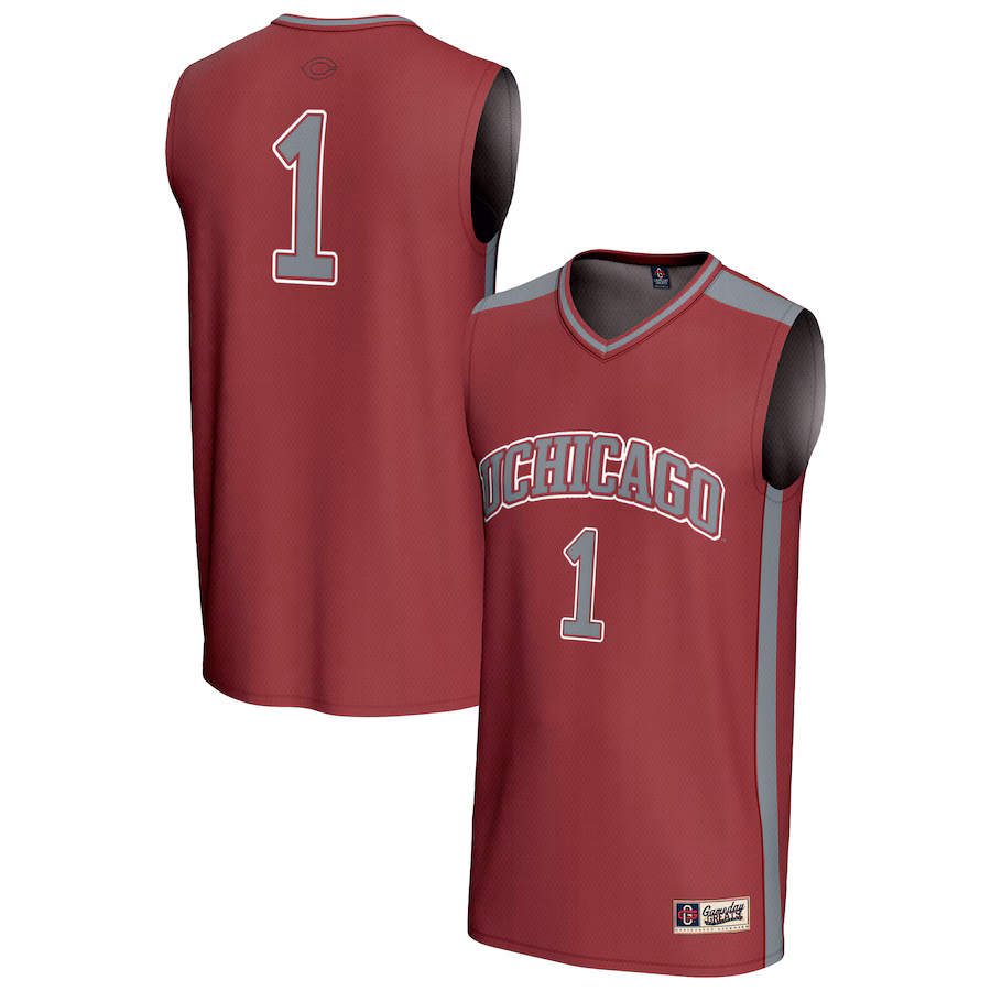 Youth GameDay Greats #1 Maroon UChicago Maroons Lightweight Basketball Fashion Jersey - SUjersey01