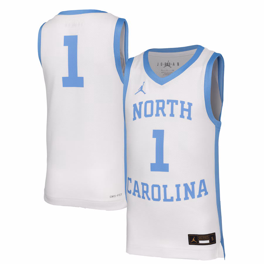 Youth Nike #1 White North Carolina Tar Heels Retro Replica Basketball Jersey - SUjersey01