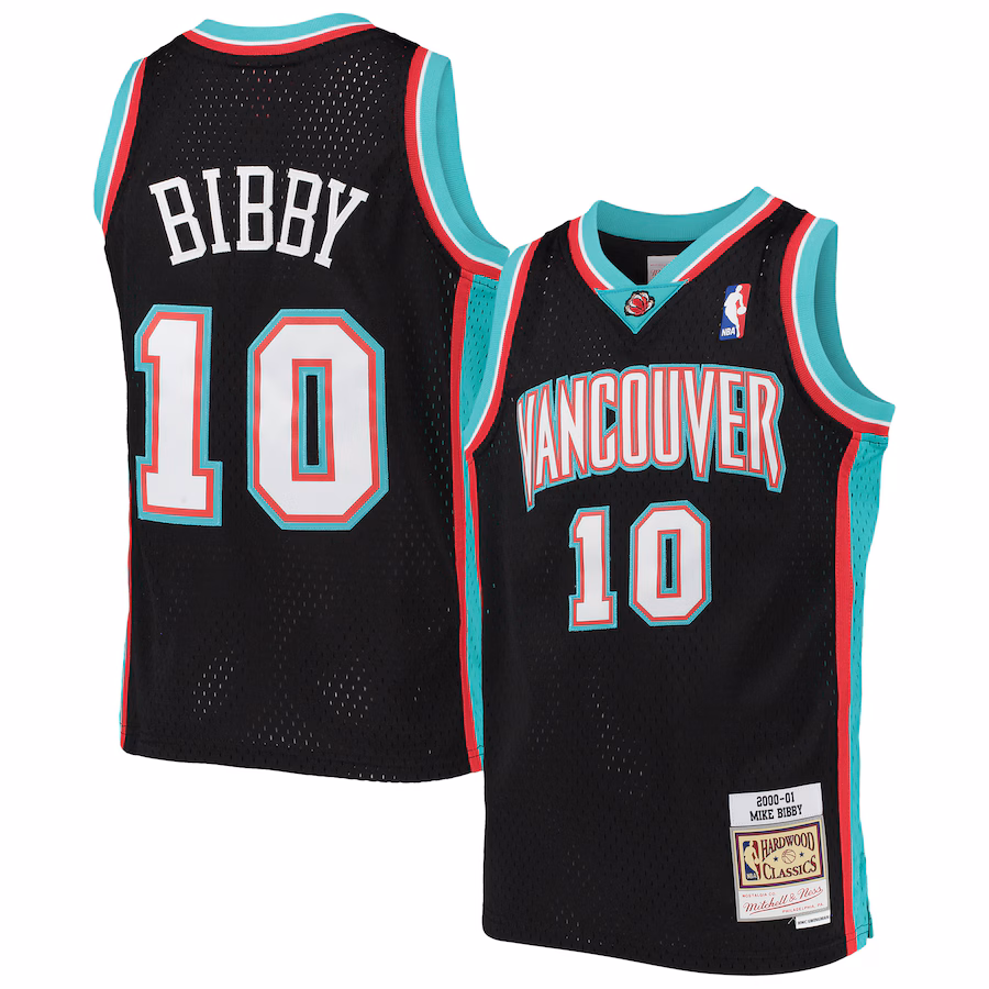 Youth Vancouver Grizzlies Mike Bibby Mitchell & Ness Black 2000/01 Hardwood Classics Swingman Jersey - SUjersey01
