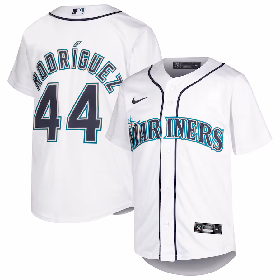 Youth Seattle Mariners Julio Rodríguez Nike White Home Replica Player Jersey - SUjersey01