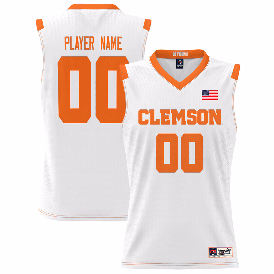 Clemson Tigers GameDay Greats Youth NIL Pick-A-Player Lightweight Basketball Jersey - White - SUjersey01