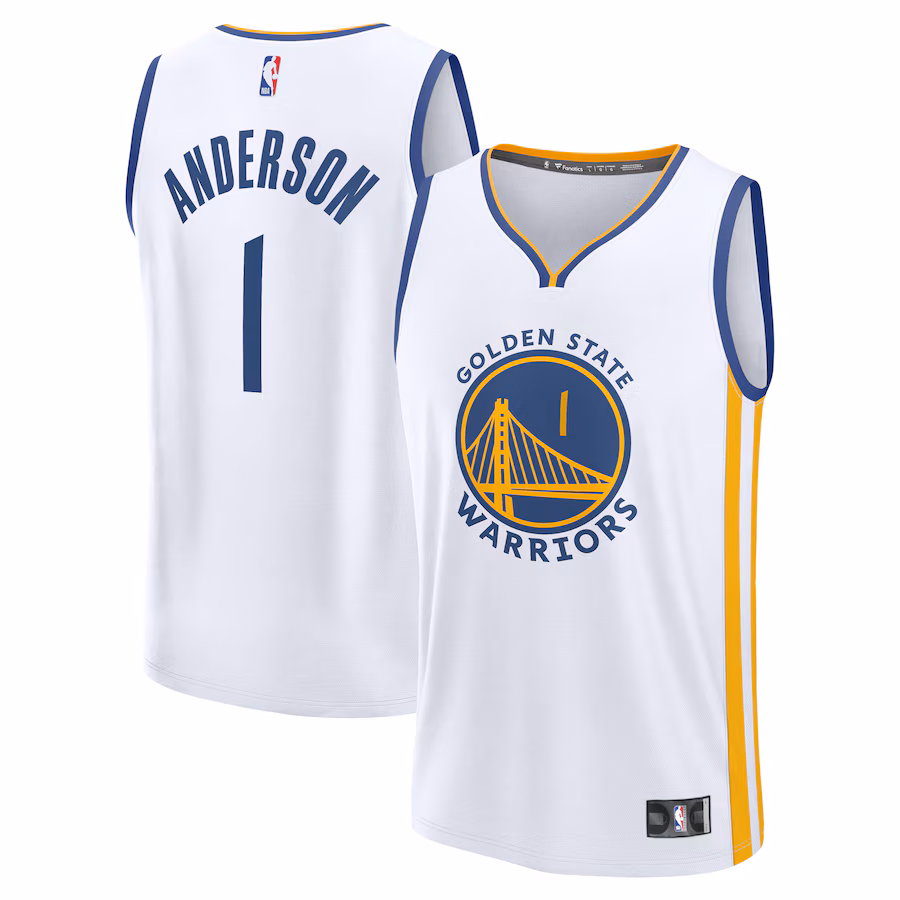 Men's Golden State Warriors Kyle Anderson Fanatics White Fast Break Replica Player Jersey - Association Edition - SUjersey01