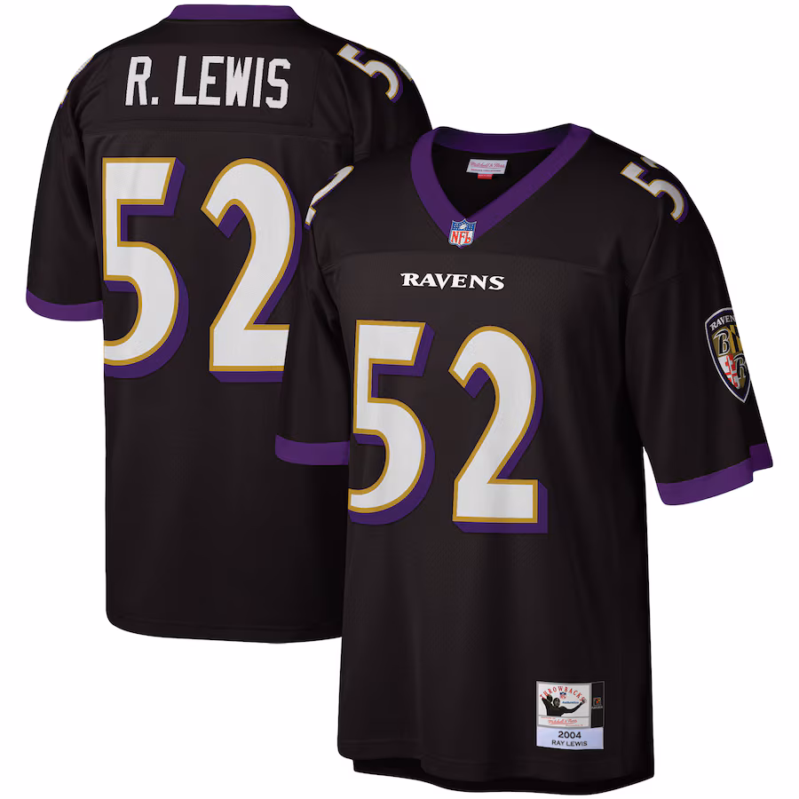 Men's Baltimore Ravens Ray Lewis Mitchell & Ness Black Legacy Replica Jersey - SUjersey01