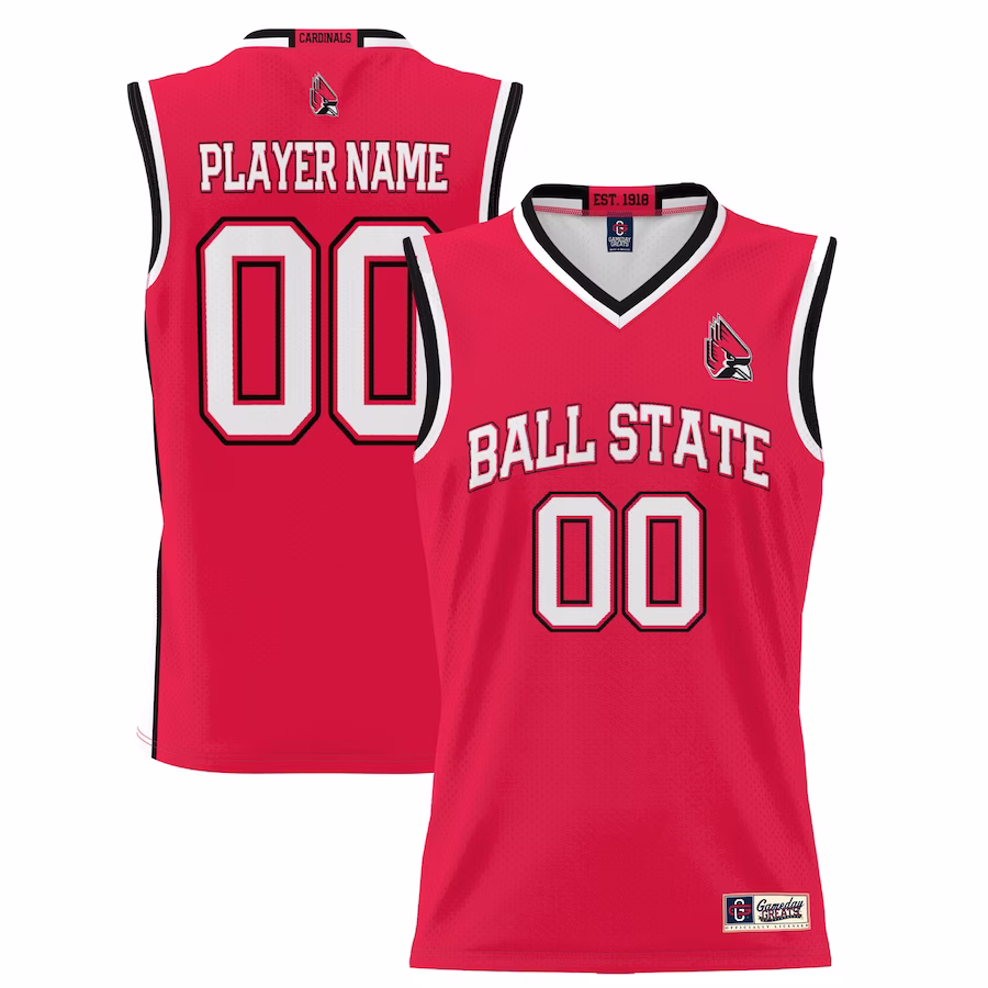 Ball State Cardinals GameDay Greats Unisex  Lightweight NIL Pick-A-Player Basketball Jersey - Cardinal - SUjersey01