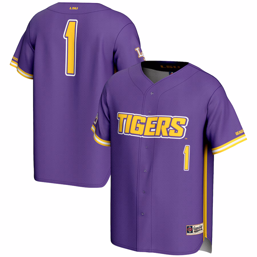 Youth GameDay Greats #1 Purple LSU Tigers Lightweight Baseball Fashion Jersey - SUjersey01