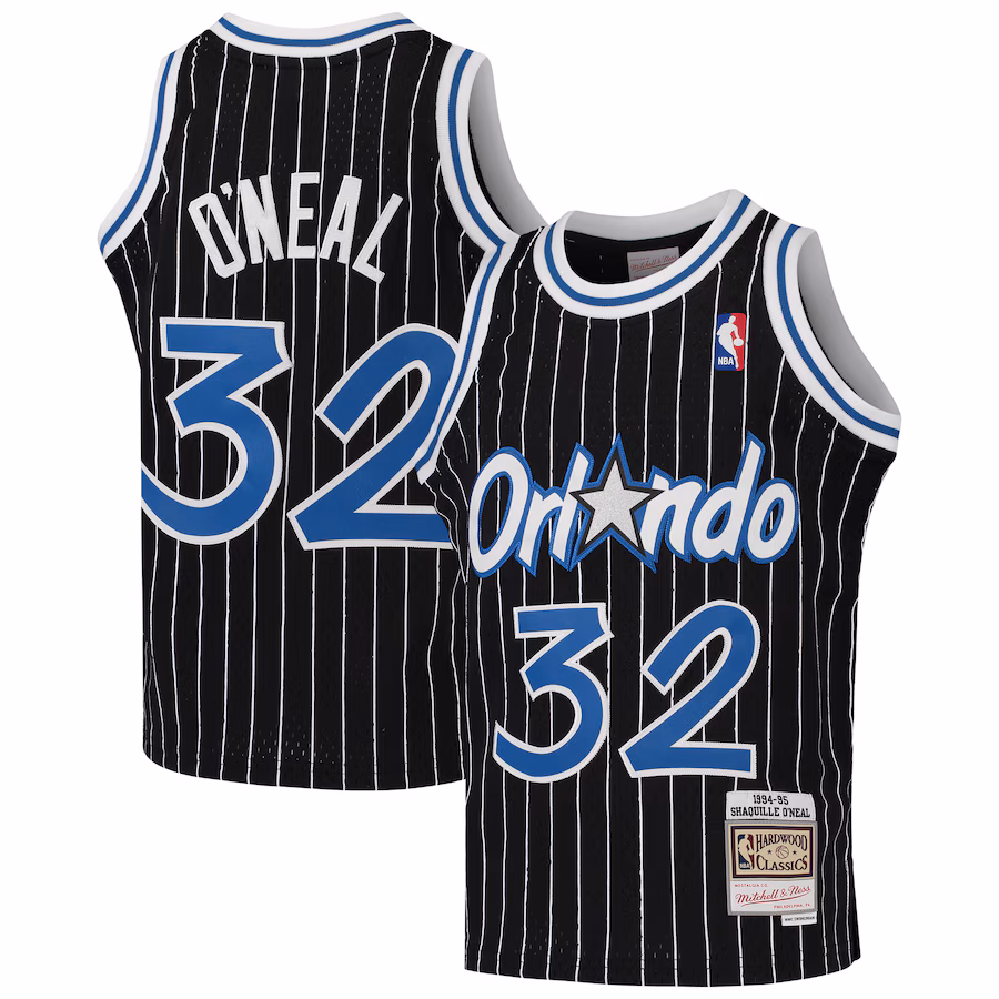 Youth Orlando Magic Shaquille O'Neal Mitchell & Ness Black 1994-95 Hardwood Classics Swingman Throwback Jersey - SUjersey01