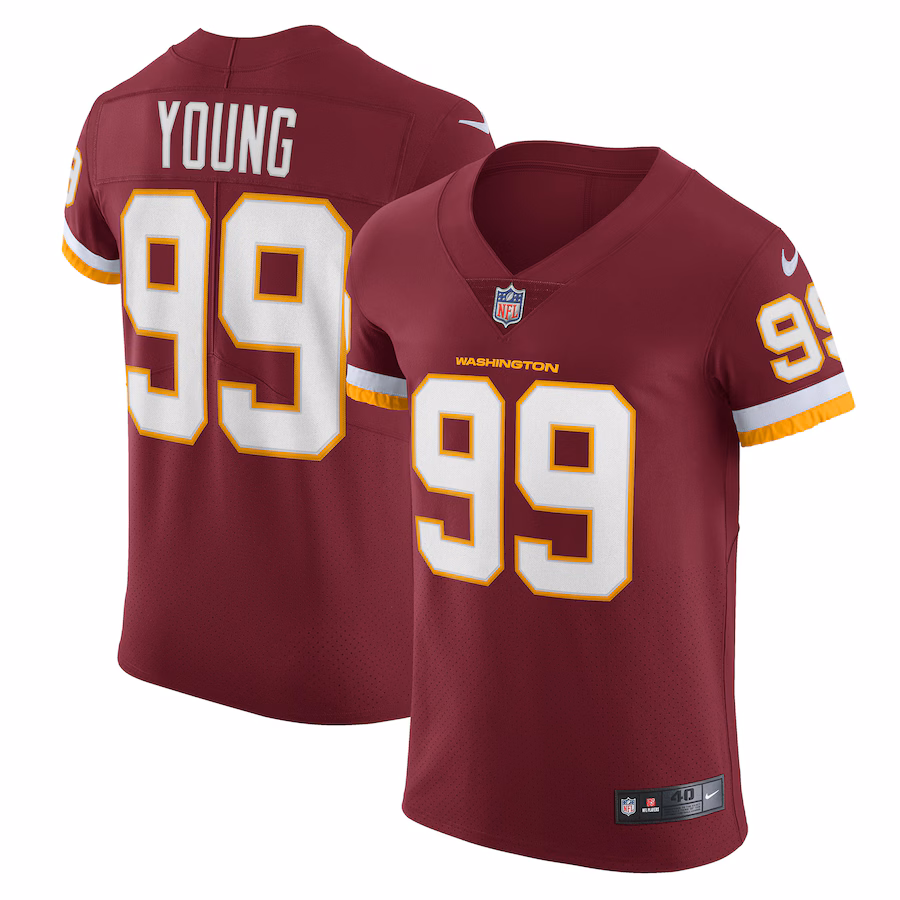 Men's Washington Football Team Chase Young Nike Burgundy Vapor Elite Player Jersey - SUjersey01