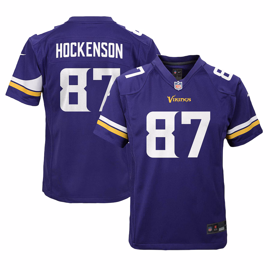 Youth Minnesota Vikings T.J. Hockenson Nike Purple Game Jersey - SUjersey01