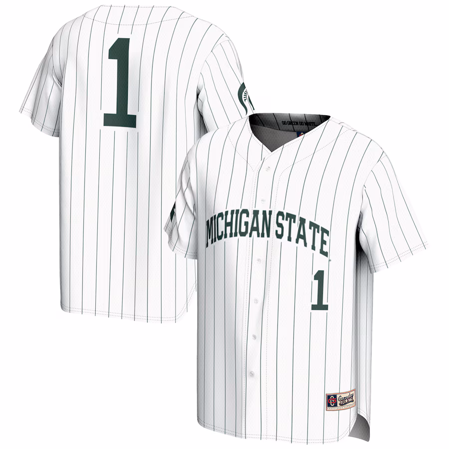 Unisex GameDay Greats #1 White Michigan State Spartans Lightweight Baseball Jersey - SUjersey01