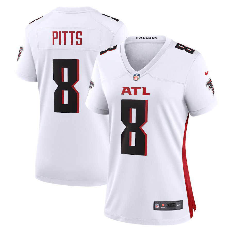 Women's Atlanta Falcons Kyle Pitts Nike White Game Player Jersey - SUjersey01