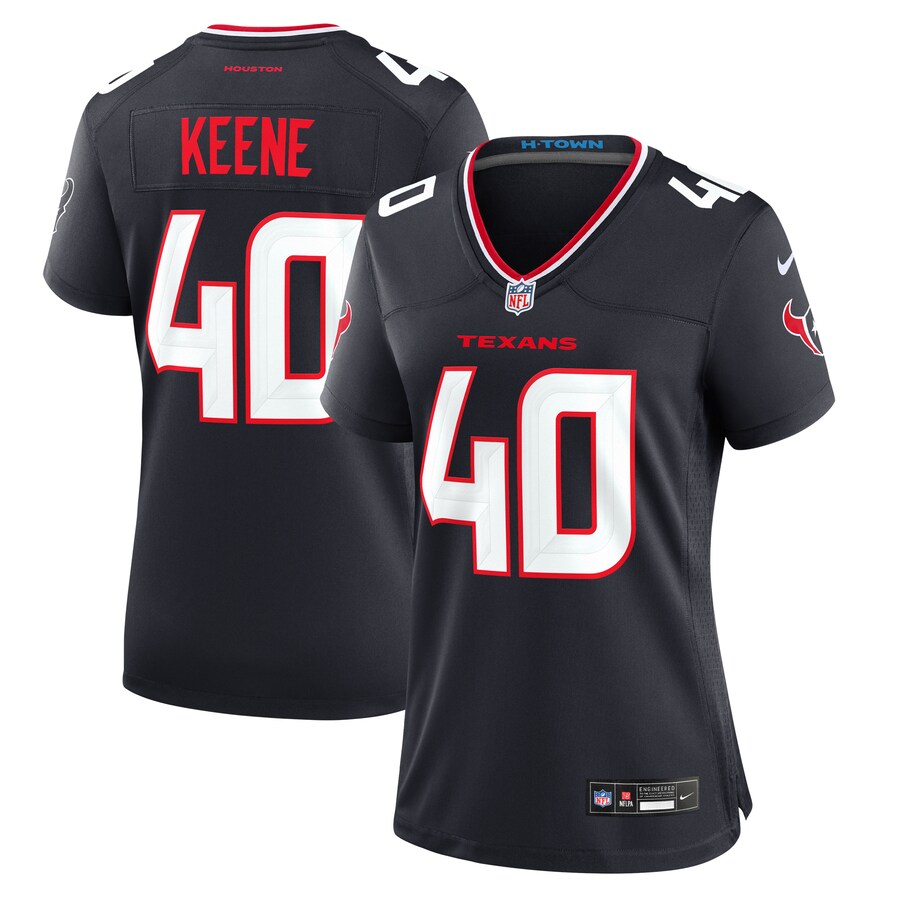 Women's Houston Texans Dalton Keene Nike Navy Team Game Jersey - SUjersey01
