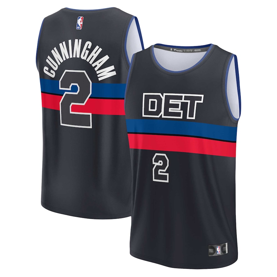 Men's Detroit Pistons Cade Cunningham Fanatics Black Fast Break Replica Jersey - Statement Edition - SUjersey01