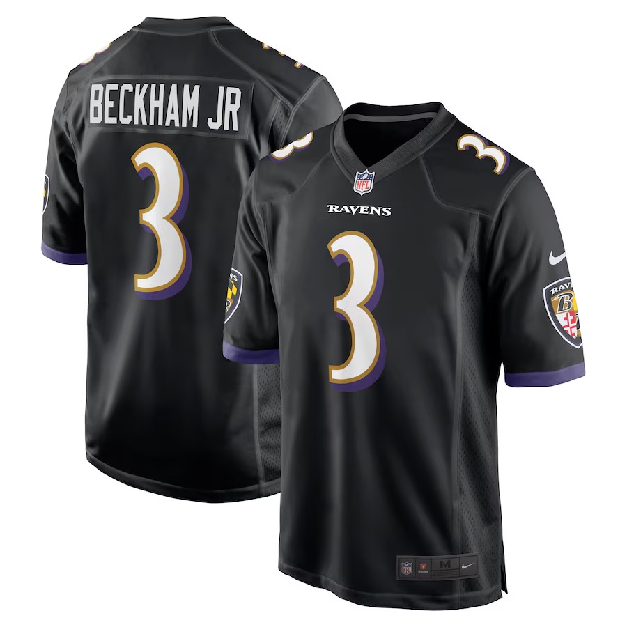 Men's Baltimore Ravens Odell Beckham Jr. Nike Black Alternate Game Jersey - SUjersey01