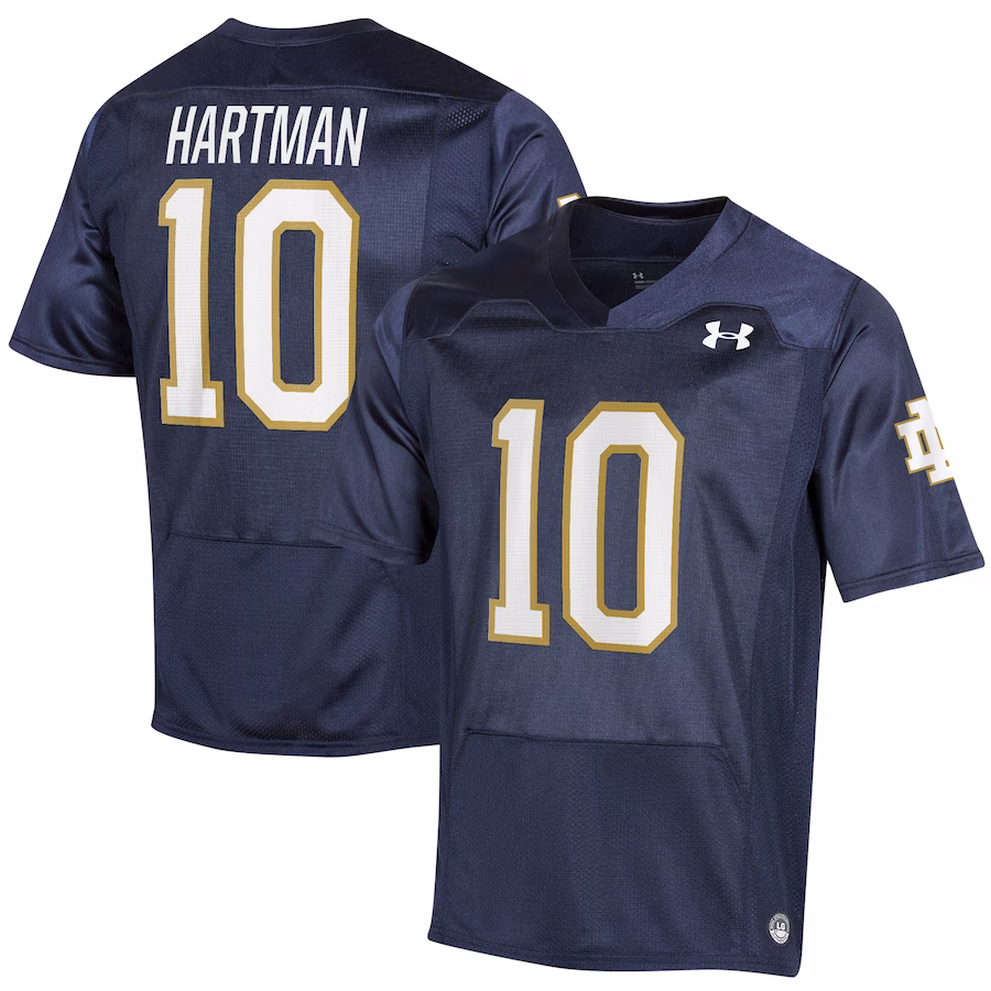 Sam Hartman Notre Dame Fighting Irish Under Armour Replica Jersey - Navy - SUjersey01