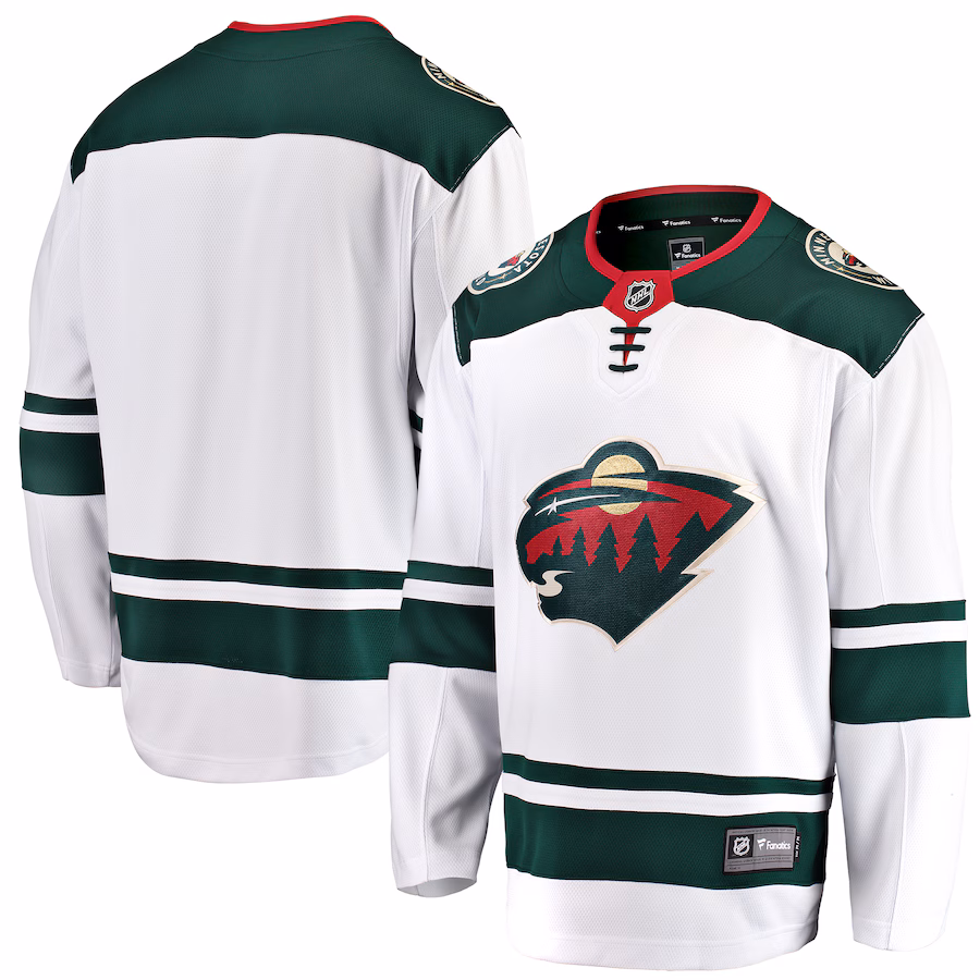 Youth Minnesota Wild Fanatics White Away Breakaway Jersey - SUjersey01
