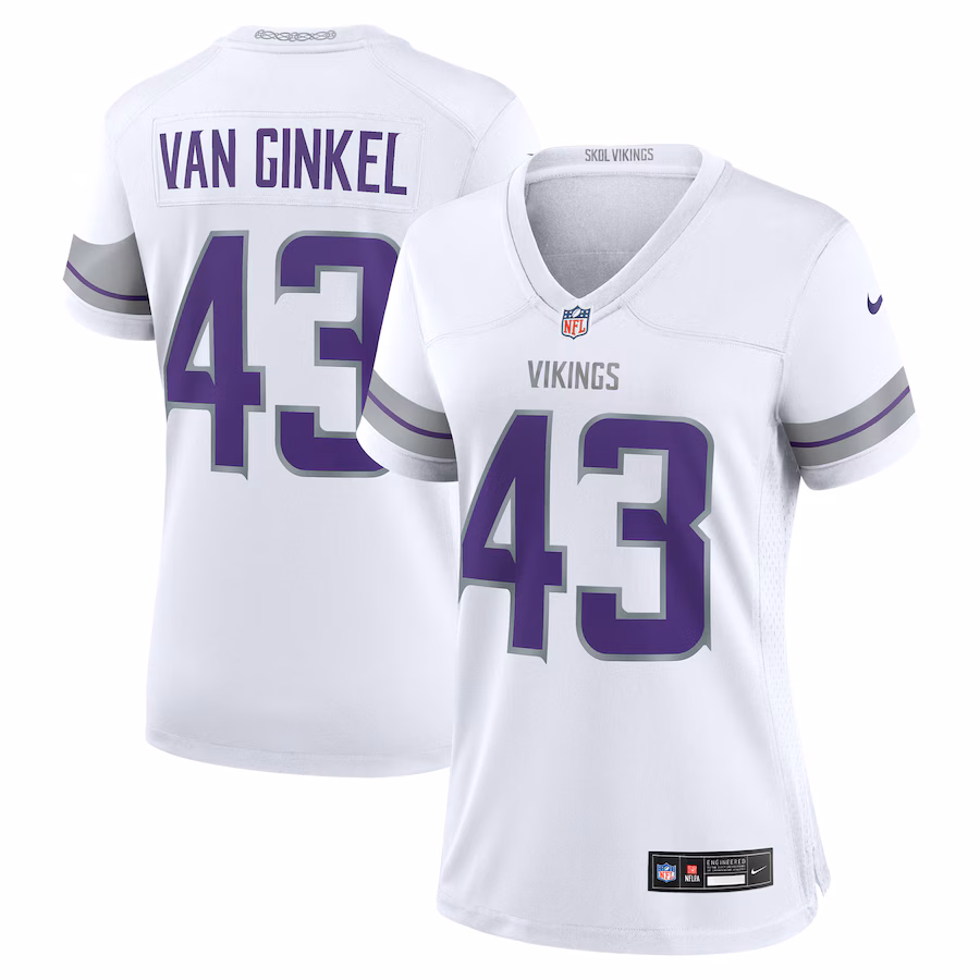Women's Minnesota Vikings Andrew Van Ginkel Nike White Alternate Game Jersey - SUjersey01