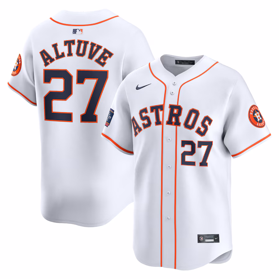Men's Houston Astros Jose Altuve Nike White 2024 MLB World Tour Mexico City Series Home Limited Player Jersey - SUjersey01