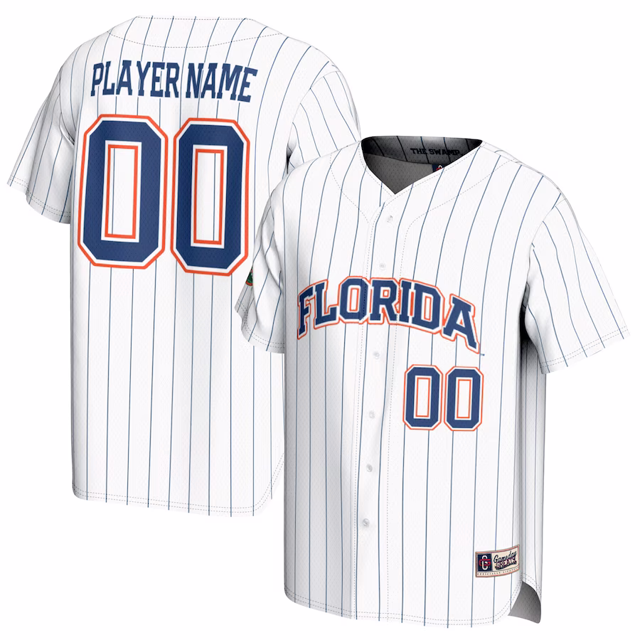 Florida Gators GameDay Greats Youth NIL Pick-A-Player Baseball Lightweight Jersey - White - SUjersey01