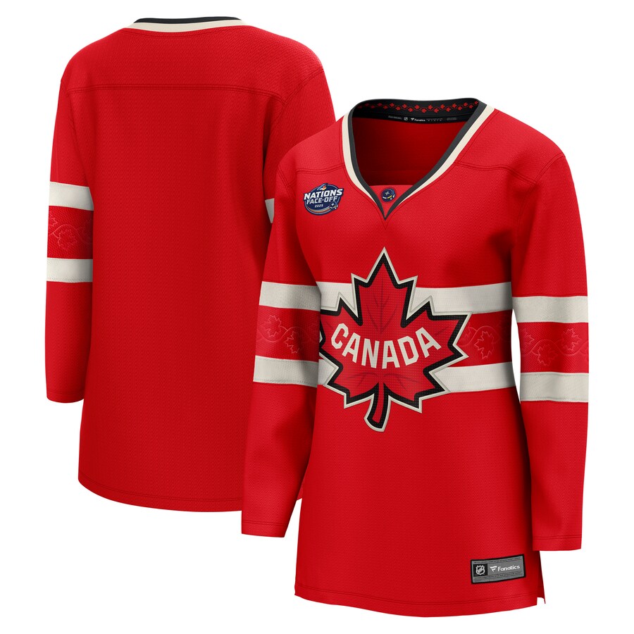 Women's Canada Fanatics Red 2025 4 Nations Face-Off Breakaway Jersey - SUjersey01