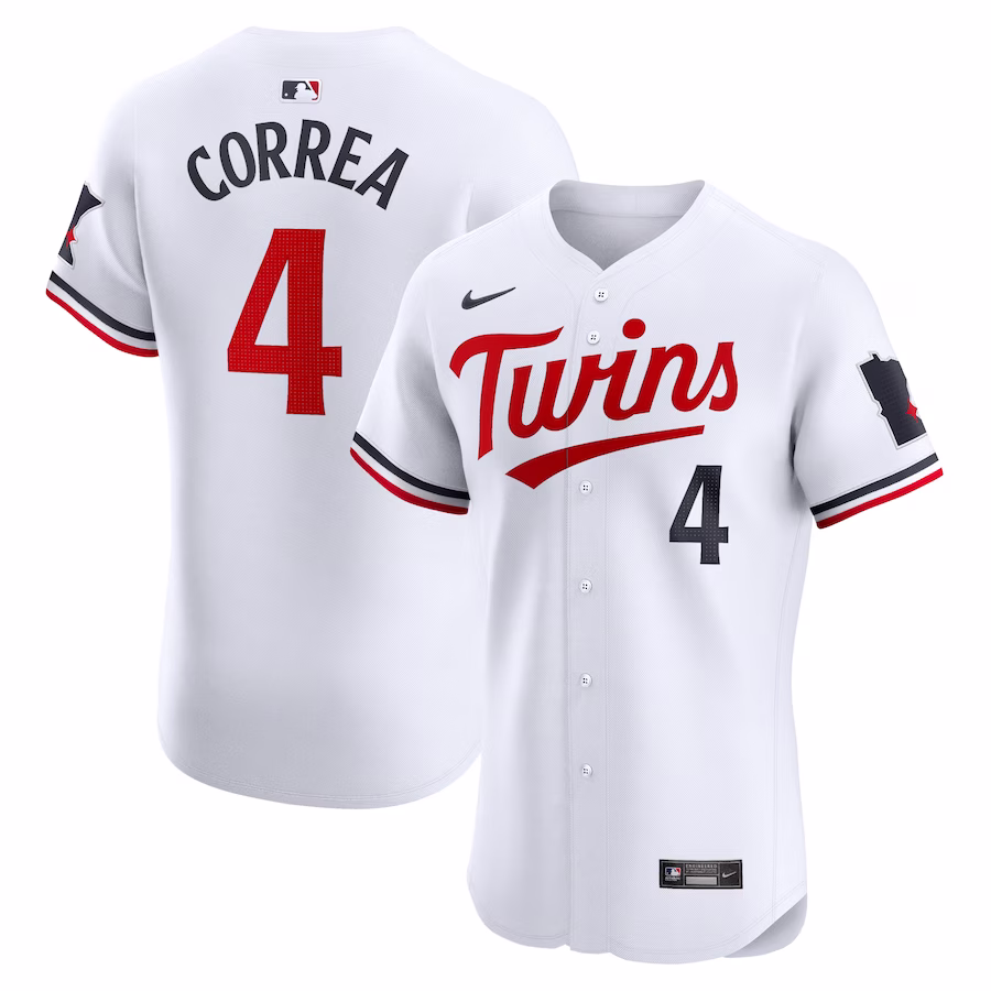 Men's Minnesota Twins Carlos Correa Nike White Home Elite Jersey - SUjersey01