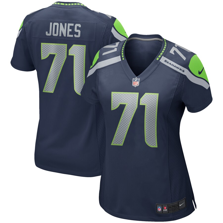 Women's Seattle Seahawks Walter Jones Nike College Navy Game Retired Player Jersey - SUjersey01