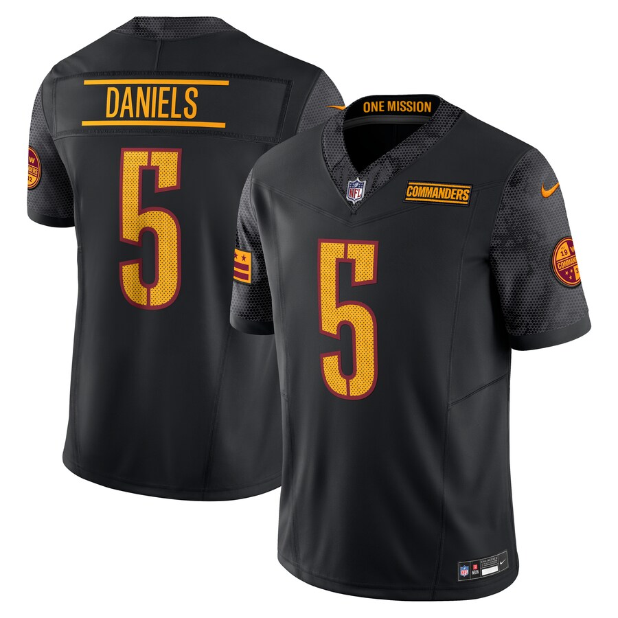 Men's Washington Commanders Jayden Daniels Nike Black Vapor F.U.S.E. Limited Jersey - SUjersey01