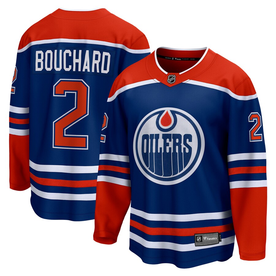 Men's Edmonton Oilers Evan Bouchard Fanatics Branded Royal Home Breakaway Player Jersey - SUjersey01