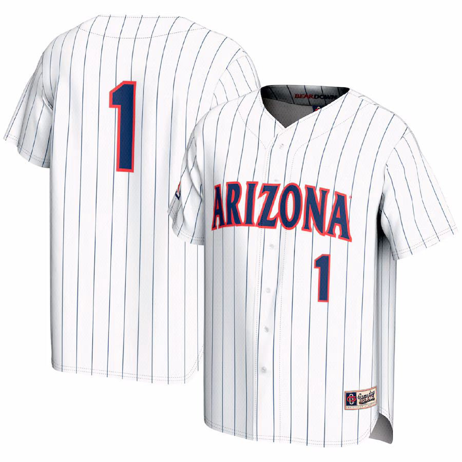 Men's GameDay Greats #1 White Arizona Wildcats Lightweight Baseball Fashion Jersey - SUjersey01