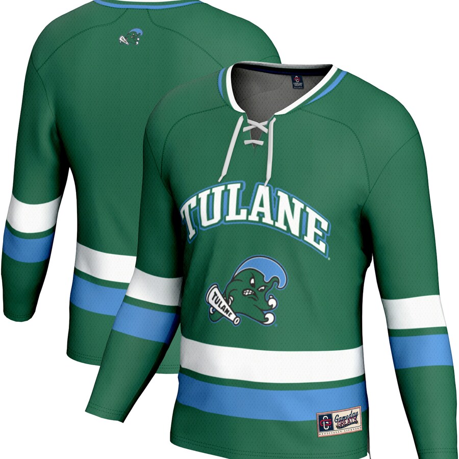 Youth  GameDay Greats Green Tulane Green Wave Spirit Hockey Jersey - SUjersey01