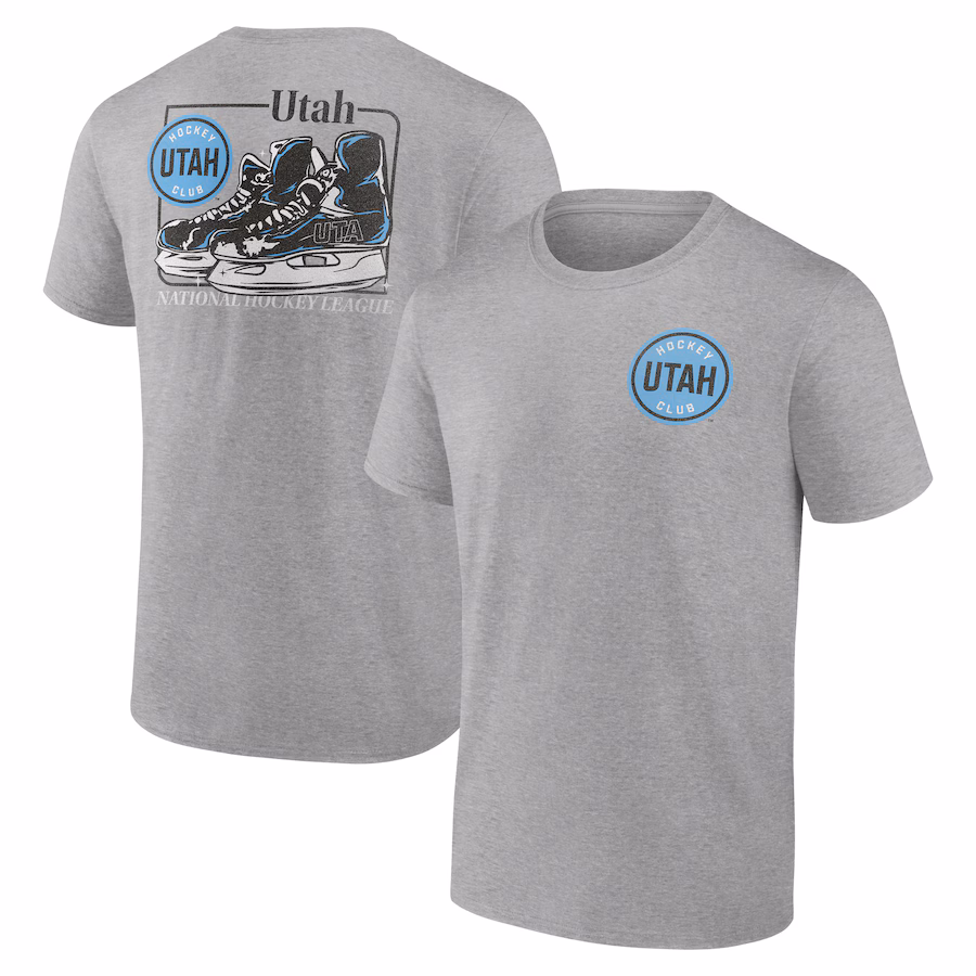 Men's Utah Hockey Club Heather Gray Glory Skates T-Shirt - SUjersey01