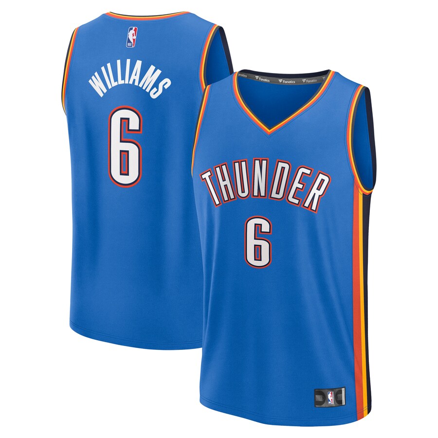 Men's Oklahoma City Thunder Jaylin Williams Fanatics Blue Fast Break Replica Player Jersey - Icon Edition - SUjersey01