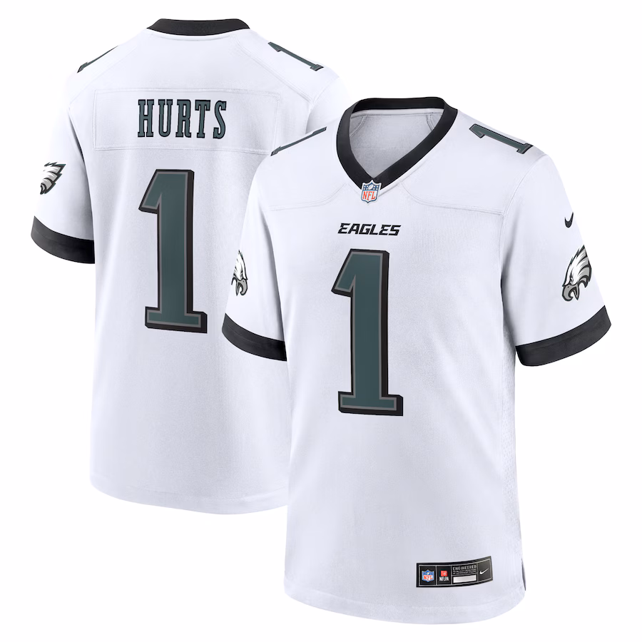 Men's Philadelphia Eagles Jalen Hurts Nike White White Game Jersey - SUjersey01