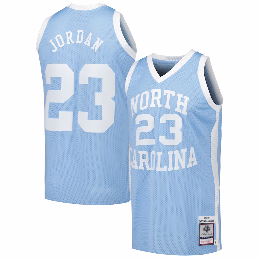Michael Jordan North Carolina Tar Heels Mitchell & Ness 1983/84 Authentic Throwback College Jersey - Carolina Blue - SUjersey01