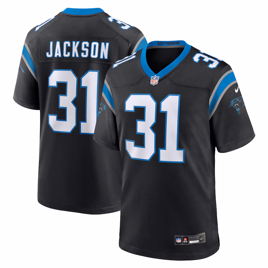 Men's Carolina Panthers Lamar Jackson Nike  Black  Game Jersey - SUjersey01