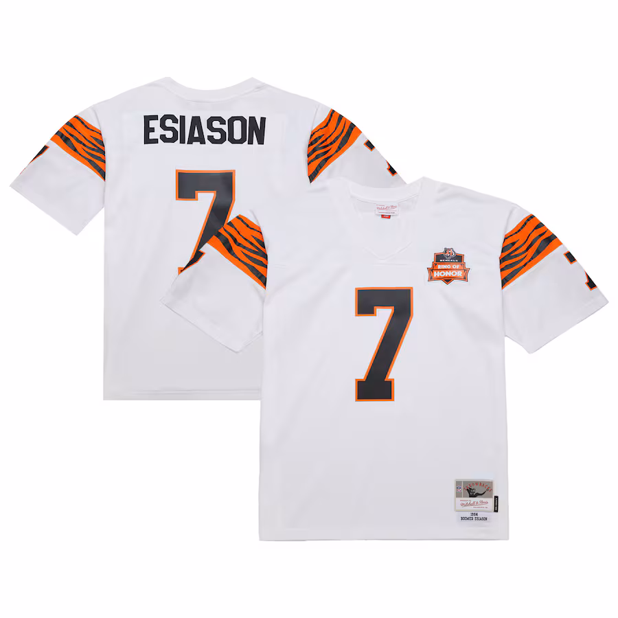 Men's Cincinnati Bengals Boomer Esiason Mitchell & Ness White 1984 Legacy Replica Jersey - SUjersey01