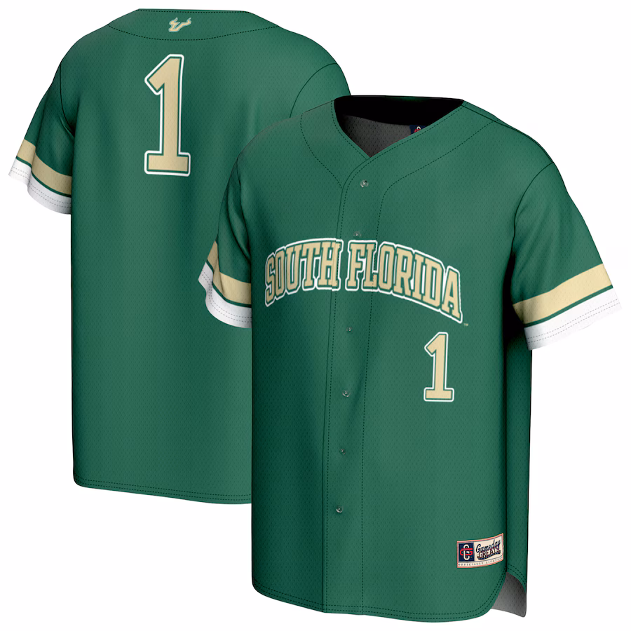 Unisex GameDay Greats #1 Green South Florida Bulls Collegiate Baseball Fashion Jersey - SUjersey01