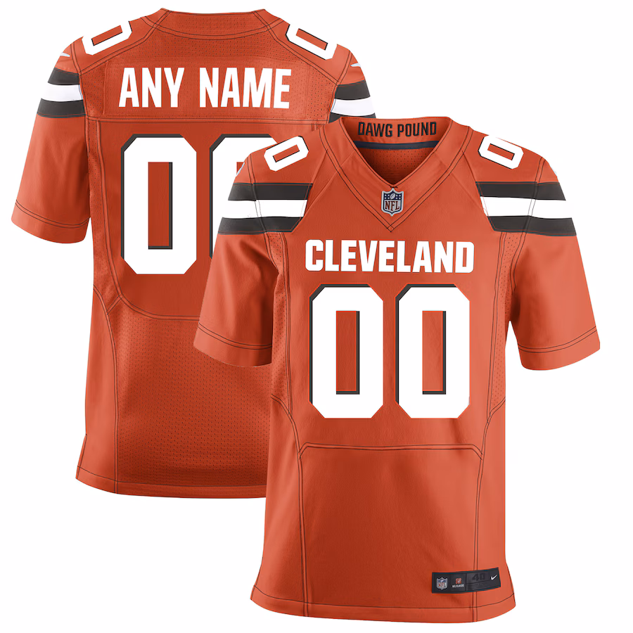 Men's Cleveland Browns Nike Orange Custom Alternate Elite Jersey - SUjersey01