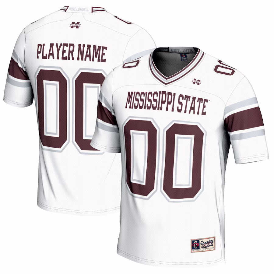Mississippi State Bulldogs GameDay Greats Youth NIL Pick-A-Player Football Jersey - White - SUjersey01