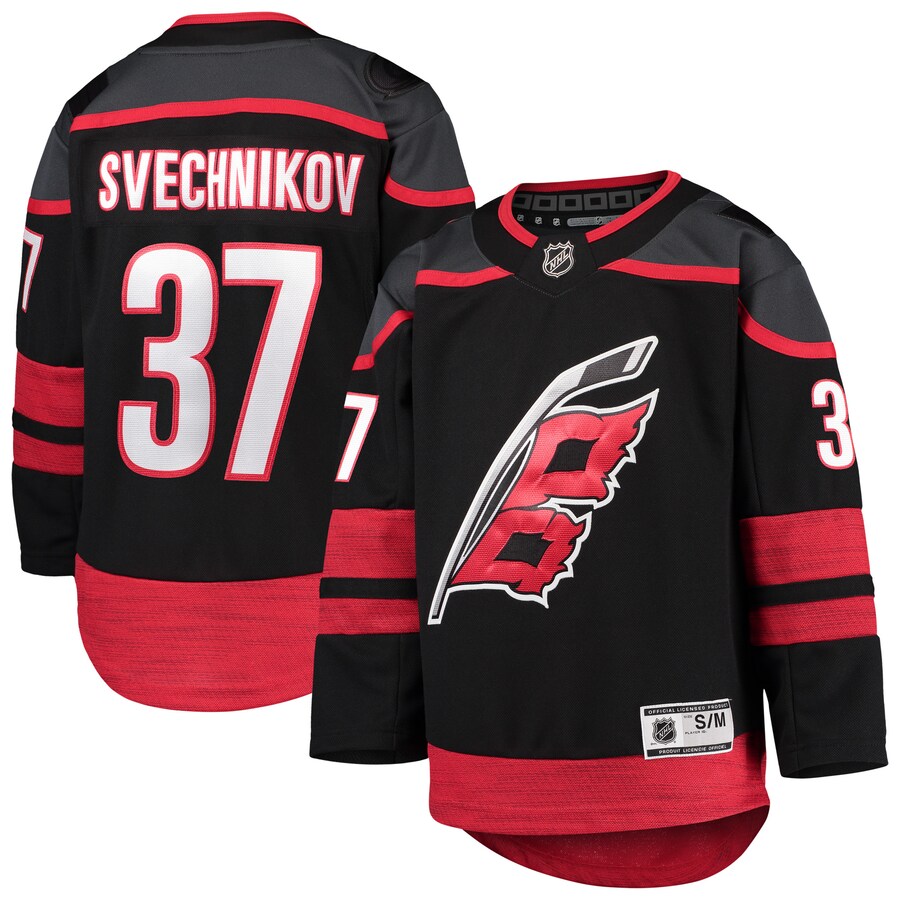 Youth Carolina Hurricanes Andrei Svechnikov Black Home Premier Player Jersey - SUjersey01