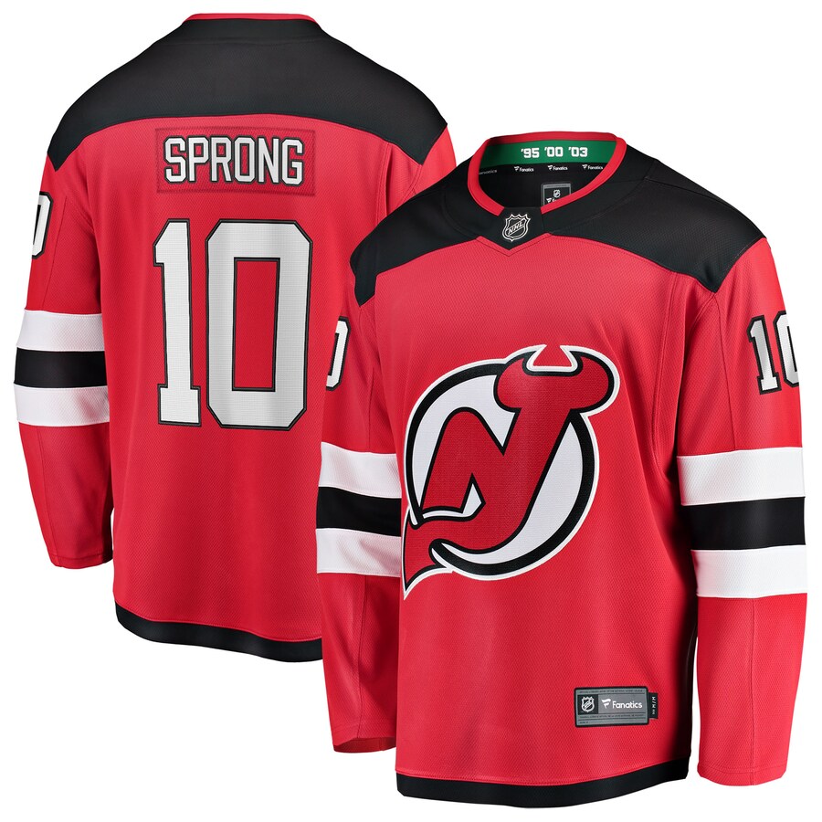 Men's New Jersey Devils Daniel Sprong Fanatics Red Home Breakaway Jersey - SUjersey01